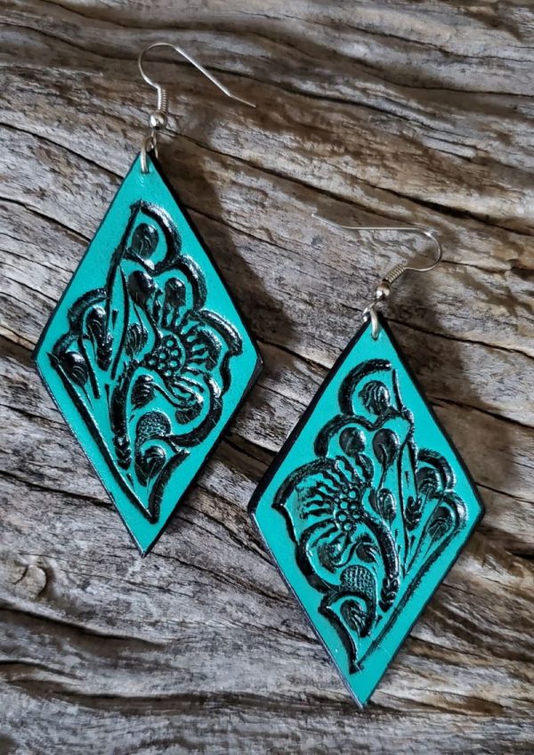 Earring Leather Diamond Shape -LE1-3