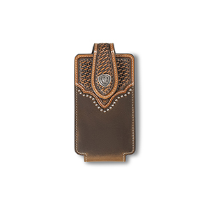 Ariat Brown Basketweave and Stud Cellphone Case