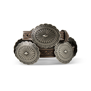 Ariat Women's Floral Belt with Large Oval Conchos