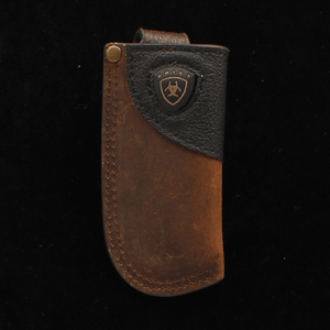 Ariat Brown Leather Knife Sheath with Black Overlay