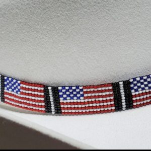 Beaded American Flag Tie Hatband