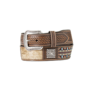 3D Men's Aztec Calf Hair Belt