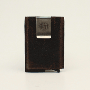 3D Men's RFID Brown Leather Card Holder