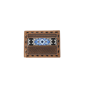 3D Men's Blue Aztec Bi Fold Wallet