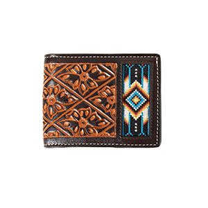 3D Men's Floral Tooled BiFold Wallet