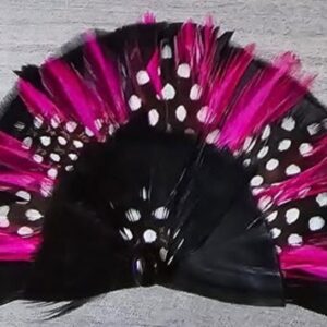 Pink Polka Dot Feather Crest