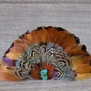 Feather Hat Crest With Turquoise Stone