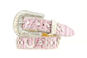 Nocona Girls Pink Rhinestone Belt