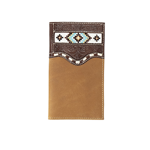 Nocona Men's Leather Beaded Long wallet