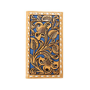 Nocona Men's Tan With Blue Inlay Wallet