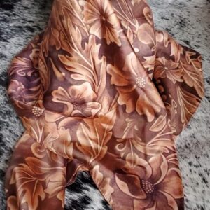 Brown Floral Silk scarf