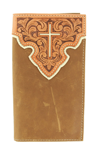Nocona Men's Rodeo Wallet with Cross Overlay