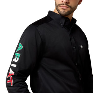 Ariat Men's Team Logo Black/Mexico Fitted Shirt